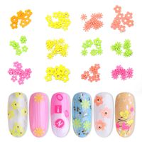 New Nail Art Flower Fluorescent Color Stickers 12 Grids Mixed Nail Ornament main image 4