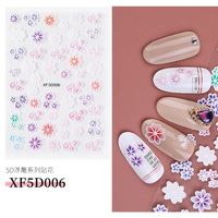 5d Three-dimensional Relief Sticker Flower Multicolor Nail Stickers sku image 6