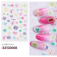 5d Three-dimensional Relief Sticker Flower Multicolor Nail Stickers sku image 8