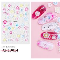 5d Three-dimensional Relief Sticker Flower Multicolor Nail Stickers sku image 13