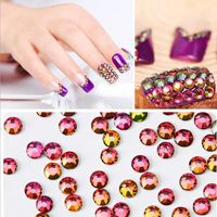 Fashion New Flamboyant Colorful Volcanic Rock Rhinestone Bottom Nail Jewelry sku image 3