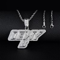 Collier Unisexe En Alliage De Zircon Plaqué Lettre Hip-hop sku image 6