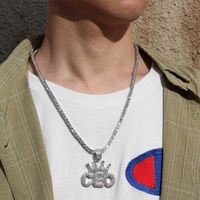 Unisex Hip-hop Crown Alloy Plating Rhinestone Pendant Necklace sku image 9