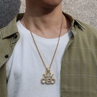 Unisex Hip-hop Crown Alloy Plating Rhinestone Pendant Necklace sku image 6