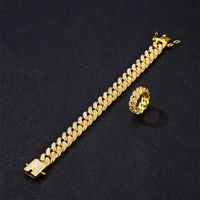 Hip-hop Geometric Alloy Plating Artificial Gemstones Bracelets sku image 2
