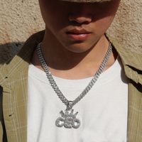 Unisex Hip-hop Crown Alloy Plating Rhinestone Pendant Necklace sku image 13
