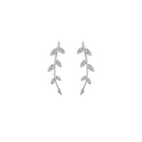Mode Elegante Intarsien Zirkon Zweig Blätter Form Ohrringe Frauen Zubehör sku image 2