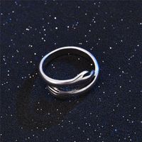 Fashion Creative Double Hand Stainless Steel Open End Ring main image 3
