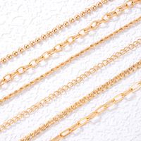 Simple Alloy Chain Hollow Round Beads Anklet Six Set main image 4