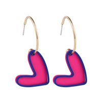 New Personalized Geometric Heart Shape Contrast Long Earrings main image 4