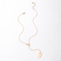 Simple Fashion Hollowed Heart Geometric Square Pendant Alloy Necklace main image 2