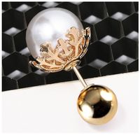Fashion Simple Geometric Pin Double-headed Pearl Alloy Brooch main image 1