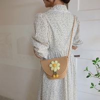 2022 Summer Fashion Stitching Flowers Crossbody Shoulder Small Woven Bag main image 2