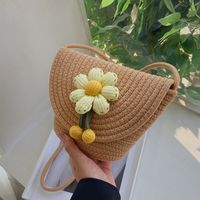 2022 Summer Fashion Stitching Flowers Crossbody Shoulder Small Woven Bag main image 6