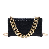 Fashion Heart Pattern Thick Chain Portable Crossbody Small Square Bag sku image 4