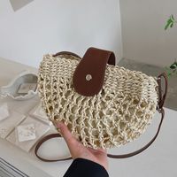 2022 Summer Fashion Straw Hollow Single Shoulder Crossbody Beach Bag main image 6