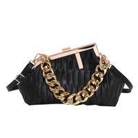 2022 New Thick Chain Portable Pleated Crossbody Shoulder Small Square Bag main image 5