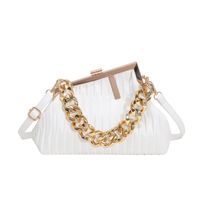 2022 New Thick Chain Portable Pleated Crossbody Shoulder Small Square Bag sku image 1