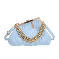 2022 New Thick Chain Portable Pleated Crossbody Shoulder Small Square Bag sku image 4