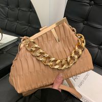 2022 New Thick Chain Portable Pleated Crossbody Shoulder Small Square Bag sku image 2