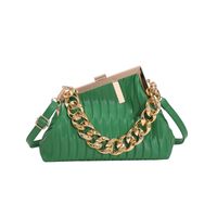 2022 New Thick Chain Portable Pleated Crossbody Shoulder Small Square Bag sku image 3