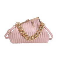 2022 New Thick Chain Portable Pleated Crossbody Shoulder Small Square Bag sku image 6
