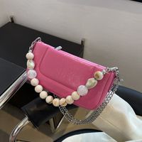 Fashion Candy-colored Classic Beaded Portable Crossbody Small Square Bag main image 6