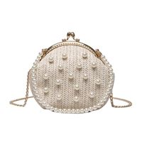 Summer 2022 Pearl Hand Holding Crossbody Chain Woven  Shell Bag main image 5