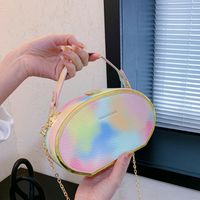 Fashion Colorful Hand Holding Crossbody Chain Small Round Bag Women main image 6
