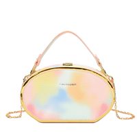 Fashion Colorful Hand Holding Crossbody Chain Small Round Bag Women main image 4