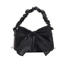 2022 Summer New Style Solid Color Portable Bow Messenger Small Square Bag main image 5
