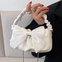 2022 Summer New Style Solid Color Portable Bow Messenger Small Square Bag main image 4