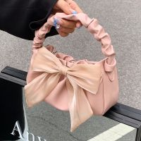 2022 Summer New Style Solid Color Portable Bow Messenger Small Square Bag main image 3
