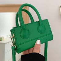 2022 New Summer Solid Color Messenger Portable Small Square Bag main image 3