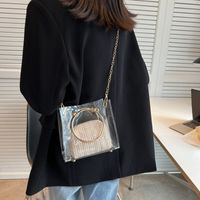 2022 New Fashion Transparent Crossbody Small Straw Bag Tote Bag sku image 3