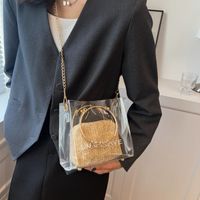 2022 New Fashion Transparent Crossbody Small Straw Bag Tote Bag sku image 4