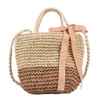 Casual Style Large Capacity  Woven Straw Portable Shoulder Bag sku image 3