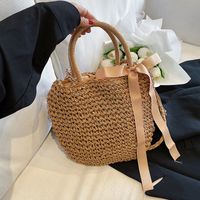 Bolso De Hombro Portátil De Paja Tejida De Gran Capacidad De Estilo Casual main image 1