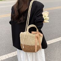 Casual Style Large Capacity  Woven Straw Portable Shoulder Bag main image 5