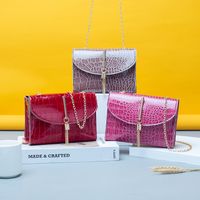 2022 Nouveau Style Casual Brillant Couleur Crocodile Motif Messenger Petit Sac Carré main image 3