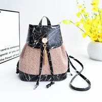 New Style Fashion Contrast Color Braided Small Backpack sku image 1