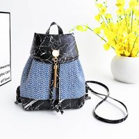 New Style Fashion Contrast Color Braided Small Backpack sku image 2
