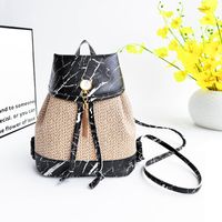 New Style Fashion Contrast Color Braided Small Backpack sku image 4