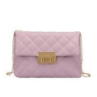 Fashion New Style Square Buckle Rhombus Embroidery Thread Messenger Chain Small Square Bag sku image 3