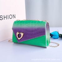 New Style Fashion Gradient Color Stone Pattern Small Square Bag sku image 4