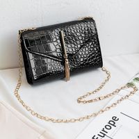 Fashion New Style Crocodile Pattern Tassel Messenger Chain Small Square Bag sku image 3
