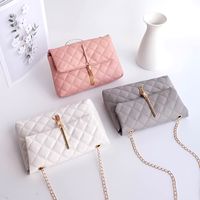 New Style Simple Rhombus Embroidery Thread Messenger Small Square Bag main image 5