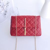 New Style Simple Rhombus Embroidery Thread Messenger Small Square Bag sku image 2