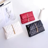 New Style Simple Rhombus Embroidery Thread Messenger Small Square Bag main image 3
