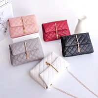 New Style Simple Rhombus Embroidery Thread Messenger Small Square Bag main image 6
